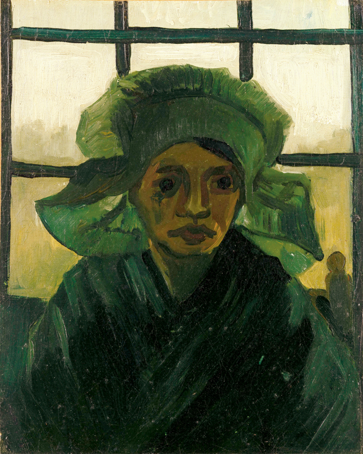  文森特·威廉·梵高  Vincent Willen Van Gogh —— 戴白头巾的女人肖像 (1)